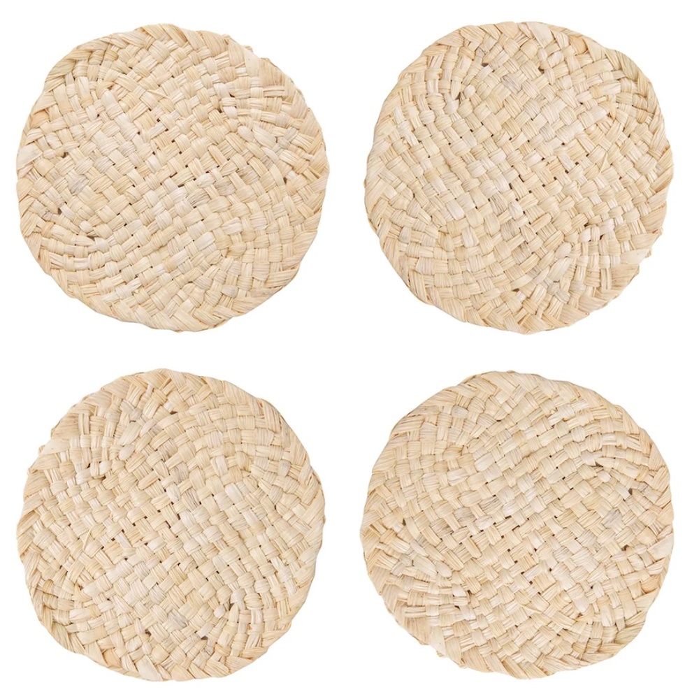 Hope & May Handwoven Natural Pila Coasters (Set of 4)